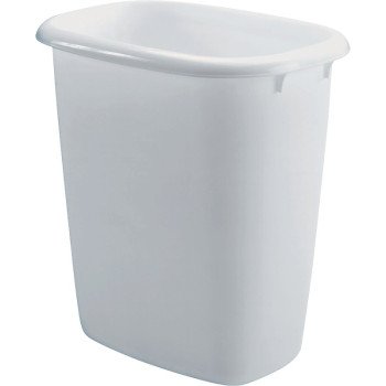 Rubbermaid FG295800WHT Waste Basket, 14 qt Capacity, Plastic, White, 13 in H