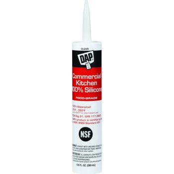 DAP 08658 Silicone Sealant, Clear, -75 to 350 deg F, 9.8 oz Cartridge