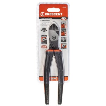 Crescent Z2 K9 Series Z5428CG Plier, 8.6 in OAL, 7 AWG Cutting Capacity, 3/4 in Jaw Opening, Black/Rawhide Handle