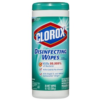 Clorox 01593 Disinfecting Wipes, Liquid, Fresh, White