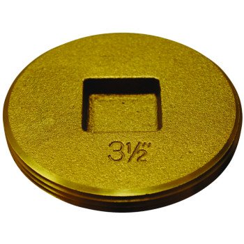 Oatey 42744 Cleanout Pipe Plug, 3-1/2 in, Raised Head, Brass