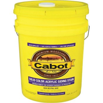 Cabot 800 Series 140.0000806.008 Solid Color Siding Stain, Natural Flat, Liquid, 5 gal, Can