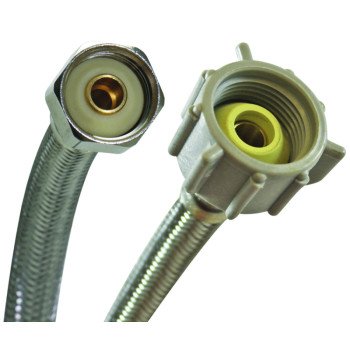 Fluidmaster Fits-All B4T16U Toilet Connector, 3/8 in Inlet, Compression Inlet, 7/8 in Outlet, Ballcock Outlet, 16 in L