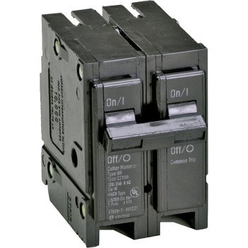 Cutler-Hammer BR220 Circuit Breaker, Mini, Type BR, 20 A, 2 -Pole, 120/240 V, Plug Mounting