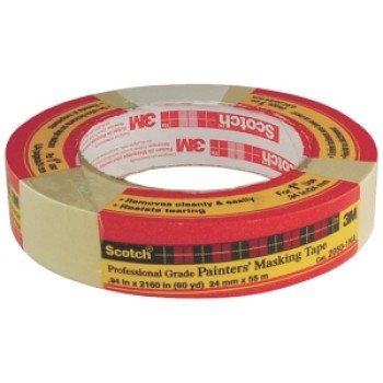 Scotch Greener 2050-24A Masking Tape, 60.1 yd L, 0.94 in W, Paper Backing, Beige