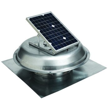 Master Flow Green Machine ERVSOLAR EcoSmart Roof Vent, 500 cfm Air, Steel, 2:12 to 12:12 Roof Pitch