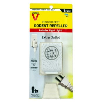 Victor PestChaser M751PS Rodent Repellent with Nightlight, 1.69 in L, 1-3/4 in W, 2.63 in H