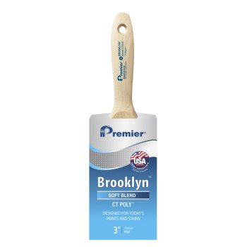 Premier Brooklyn 17314 Paint Brush, 3 in W, Beavertail Varnish Wall Brush, 3-1/4 in L Bristle, Polyester Bristle