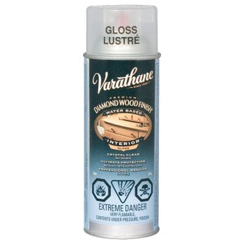 RUST-OLEUM 200081 Polyurethane Paint, Gloss, Liquid, Crystal Clear, 11.25 oz, Aerosol Can