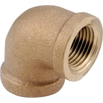 Anderson Metals 738100-06 Pipe Elbow, 3/8 in, FIP, 90 deg Angle, Brass, Rough, 200 psi Pressure