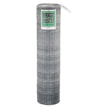 Rangemaster 5936 Poultry Net, 50 ft L, 36 in W, 20 Gauge, Hexagonal Mesh, 1 in Mesh, Galvanized Steel