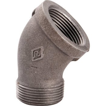 ProSource B121 15 Street Pipe Elbow, 1/2 in, FIP x MIP, 45 deg Angle, Malleable Iron, SCH 40 Schedule, 300 psi Pressure