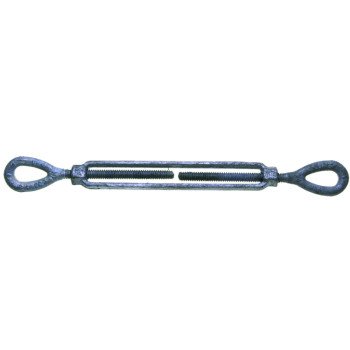 Baron 15-1/2X9 Turnbuckle, 2200 lb Working Load, 1/2 in Thread, Eye, Eye, 9 in L Take-Up, Galvanized Steel