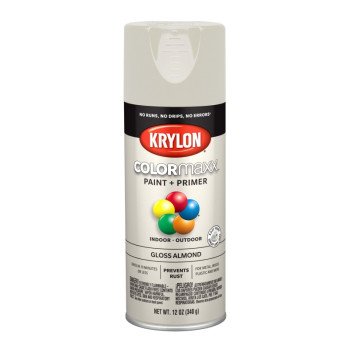 Krylon K05500007 Enamel Spray Paint, Gloss, Almond, 12 oz, Can