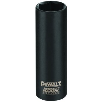 DEWALT IMPACT READY DW22872 Impact Socket, 9/16 in Socket, 1/2 in Drive, Square Drive, 6-Point, Steel, Black Oxide