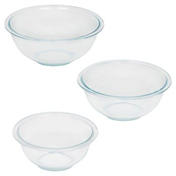 Pyrex 6001001 Mixing Bowl Set, Glass, Clear