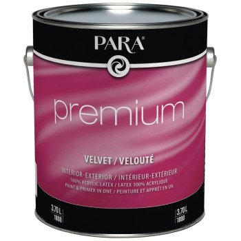 PARA Premium 1800-16 Interior/Exterior Paint, Velvet, White, 1 gal