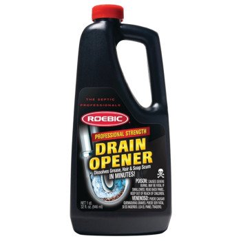 Roebic PDO Drain Opener, Liquid, Clear, Odorless, 1 qt, Bottle