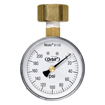 Orbit 91130 Pressure Gauge, 3/4 in Connection, FHT, 200 psi