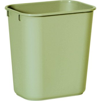 Rubbermaid 2955 FG295500BEIG Waste Basket, 13 qt Capacity, Plastic, Beige, 12-1/8 in H