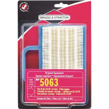 Briggs & Stratton 5063K Air Filter with Pre-Cleaner, Paper Filter Media, For: 18 to 26 Gross hp Intek V-Twin Engine