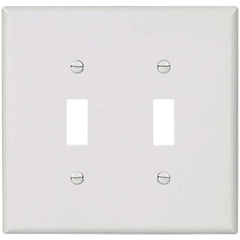 Eaton Wiring Devices 2149W-BOX Wallplate, 5-1/4 in L, 5.31 in W, 2 -Gang, Thermoset, White