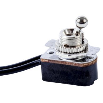 Gardner Bender GSW-125 Toggle Switch, 125/250 VAC, SPST, Lead Wire Terminal, Steel Housing Material, Gray