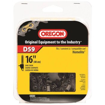 Oregon D59 Chainsaw Chain, For: Craftsman/Sears, Cub Cadet, Earthwise, Echo, Efco-Emark Chainsaws, 16 in L Bar, 0.05