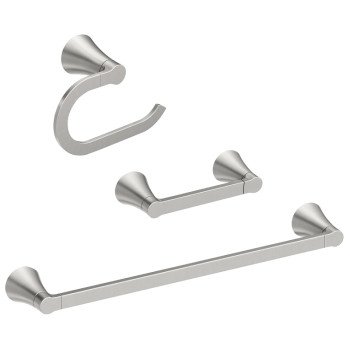 Moen Mikah Series Y0733BN Bathroom Hardware Set, Zinc, Brushed Nickel, 3-Piece