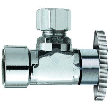 Plumb Pak PP51-1PCLF Shut-Off Valve, 1/2 x 1/2 in Connection, FIP x Compression, Brass Body