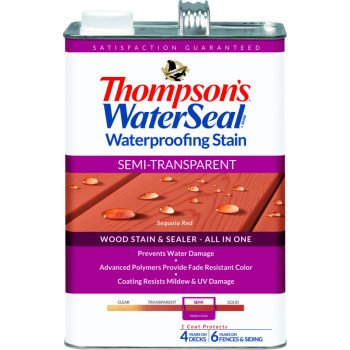 Thompson's WaterSeal TH.092401-16 Wood Sealer, Semi-Transparent, Liquid, Sedona Red, 1 gal