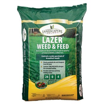 Landscapers Select LAZER 902728 Weed and Feed Fertilizer, 16 lb Bag, Granular, 24-0-4 N-P-K Ratio