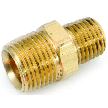 Anderson Metals 756123-0806 Pipe Nipple, 1/2 x 3/8 in, MPT, Brass, 200 psi Pressure