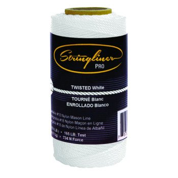 Stringliner Pro Series 35103 Construction Line, #18 Dia, 270 ft L, 165 lb Working Load, Nylon, White