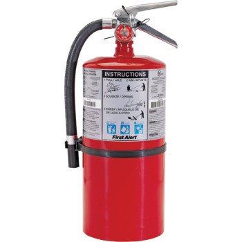 First Alert PRO10 Rechargeable Fire Extinguisher, 10 lb, Monoammonium Phosphate, 4-A:60-B:C Class, Wall