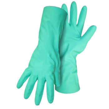 Boss 118M Home N Yard Gloves, M, Gauntlet Cuff, Nitrile Coating, Green