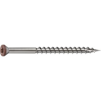 Camo 0353050BS Deck Screw, 0.163 in Thread, 2-1/2 in L, Trim Head, Star Drive, Sharp, Type-17 Point, 316 Stainless Steel