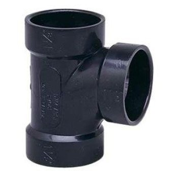 IPEX 027060 Sanitary Pipe Tee, 3 x 3 x 2 in, Hub, ABS, SCH 40 Schedule