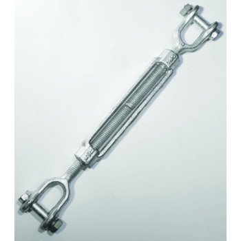 Baron 19-3/8X6 Turnbuckle, 1200 lb Working Load, 3/8 in Thread, Jaw, Jaw, 6 in L Take-Up, Galvanized Steel