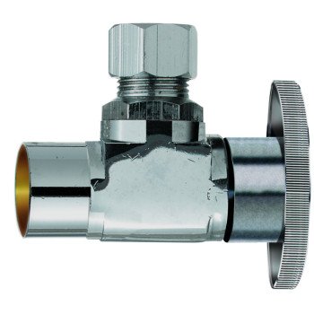 Plumb Pak PP20060LF Shut-Off Valve, 1/2 x 3/8 in Connection, Sweat x Compression, Brass Body