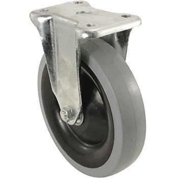 Shepherd Hardware 400 Series 9737 Rigid Caster, 4 in Dia Wheel, TPR Wheel, Gray, 250 lb