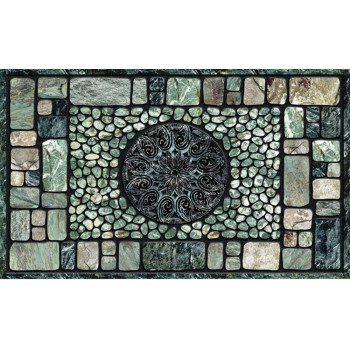 Apache Mills Masterpiece AP756-1729F Door Mat, 30 in L, 18 in W, Notre Dame Pattern, Flocked Fiber Surface, Gray