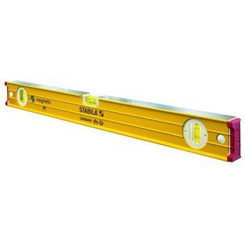 Stabila 38624 I-Beam Level, 24 in L, 3-Vial, Magnetic, Aluminum, Yellow