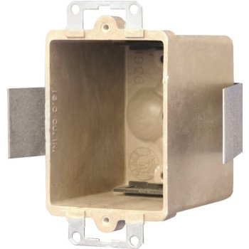 fiberglassBOX 9361-ESK Switch/Outlet Box, 1-Gang, 2-Outlet, 4-Knockout, Fiberglass/Polyester, Off-White, Bracket