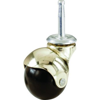 Shepherd Hardware 9352 Swivel Ball Caster, 1-5/8 in Dia Wheel, Die-Cast Metal Wheel, Black, 75 lb