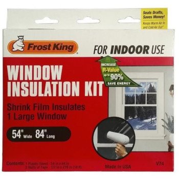 Frost King V74 Indoor Shrink Window Kit, 54 in W, 84 in L, Plastic, Clear