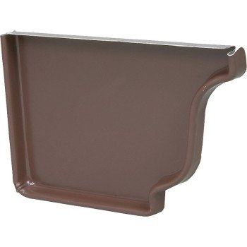 Amerimax 2520519 Gutter End Cap, 5 in L, Aluminum, Brown, For: 5 in K-Style Gutter System