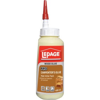 LePage Pro Carpenter's 442184 Wood Glue, Yellow, 400 mL Bottle