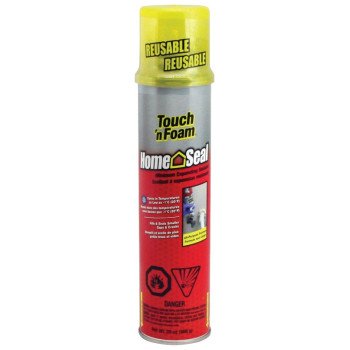 Touch 'n Foam Home Seal 4001140412 Minimum Expanding Sealant, Amber, 30 to 120 deg F, 20 oz Aerosol Can