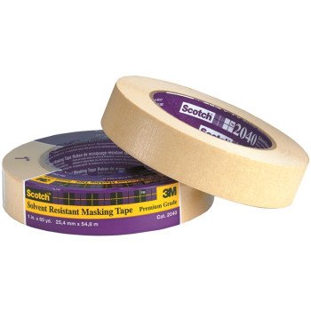 Scotch 2040-1A-BK Masking Tape, 60 yd L, 1 in W, Paper Backing, Natural